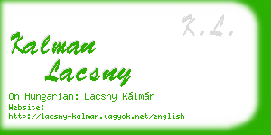 kalman lacsny business card